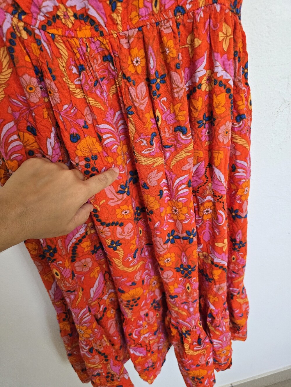 Band of the Free One Shoulder Boho Floral Midi Dress L - Picture 15 of 15